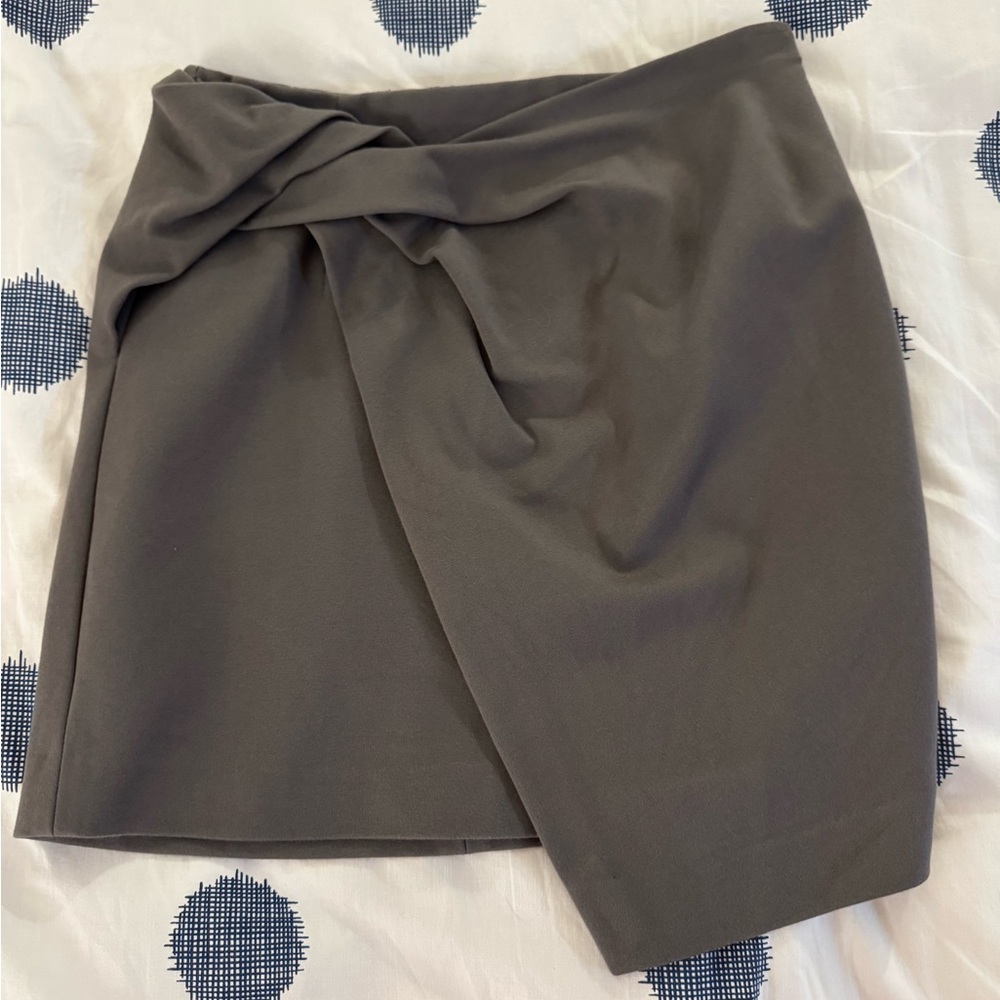 Babaton Green Mini Wrap Skirt for Work